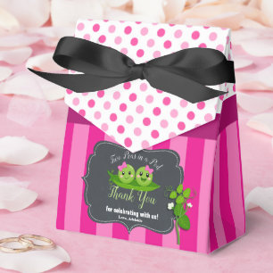 Two Peas in a Pod Twins Twin Girls Baby Shower Favour Box