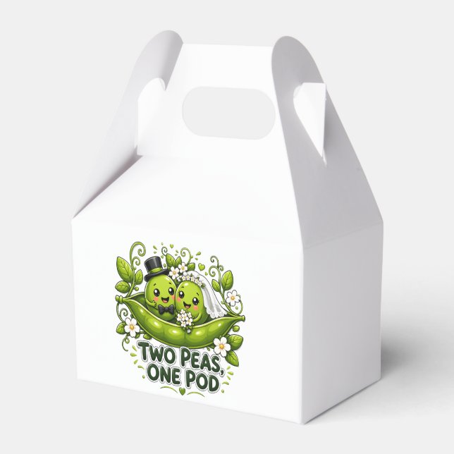 Two Peas One Pod Wedding Favour Box (Front Side)