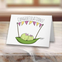 Two Peas Twin Girls Newborn Congratulations Baby