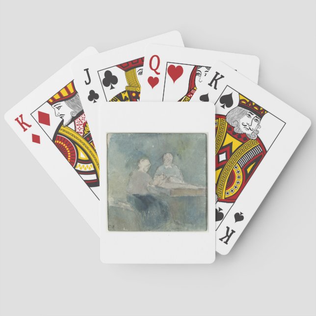 Two Peasants at the Table, c.1874 (w/c on paper) Playing Cards (Back)