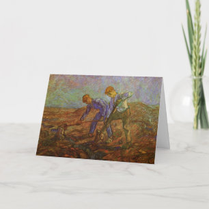 Two Peasants Digging by Vincent van Gogh Card