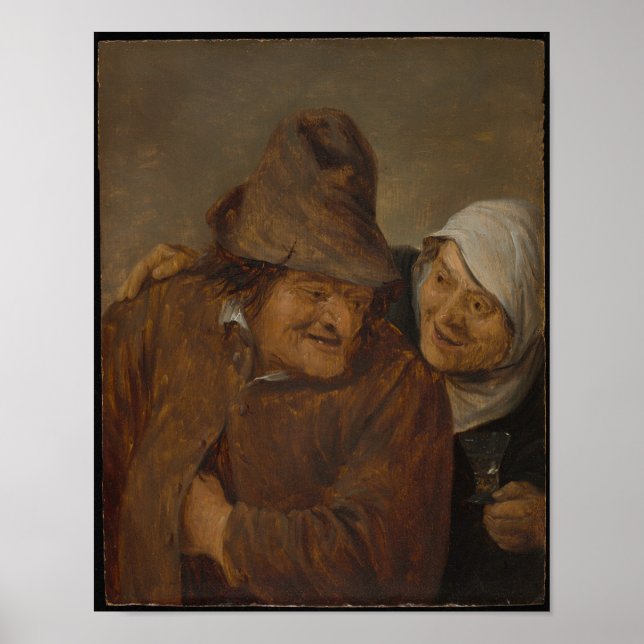 two peasants with a glass of wine poster (Front)