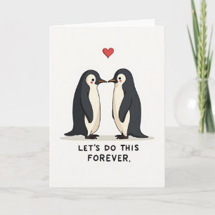 Two Penguins Love Forever Card