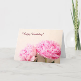 Two peonies pink card