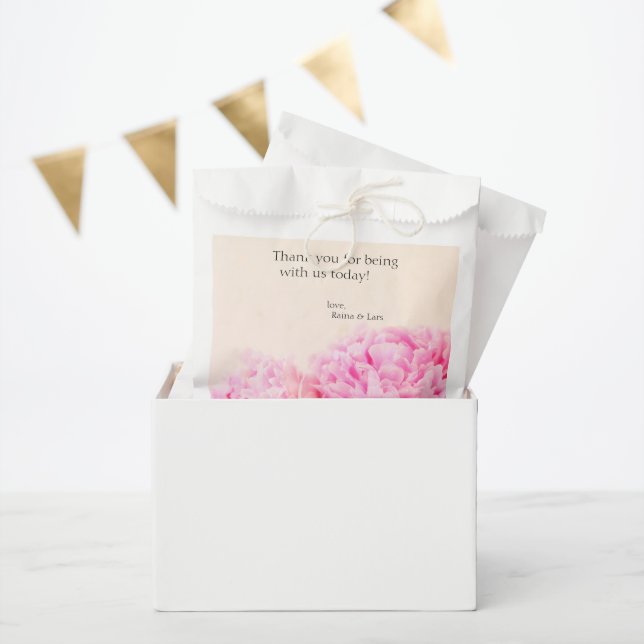 Two peonies pink favour bags (Party)