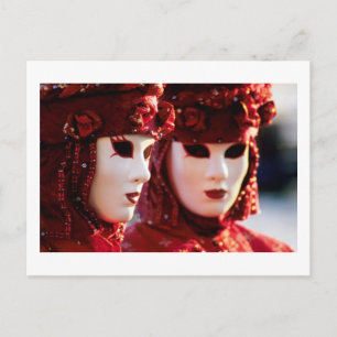 Two People in Carnival Masks, Venice (Italy) Postcard