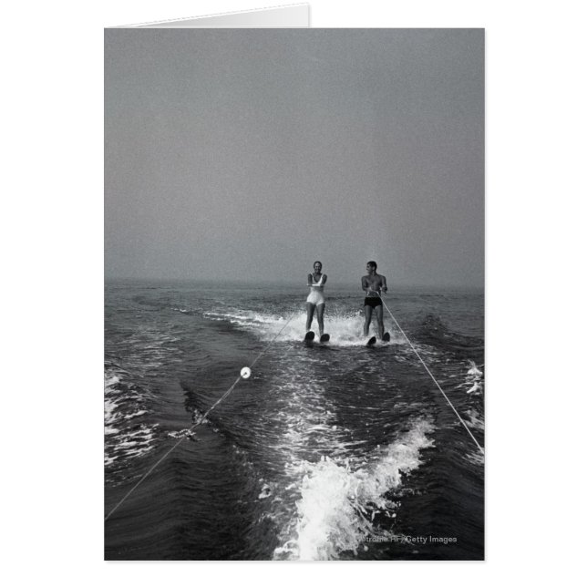 Two people waterskiing (Front)