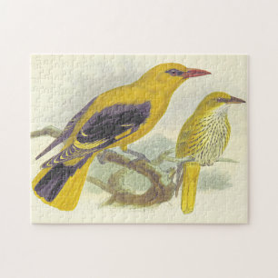Two Perched Birds, Vintage Style, Puzzle