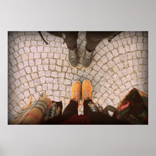 Two person standing in front each other photo poster (Front)