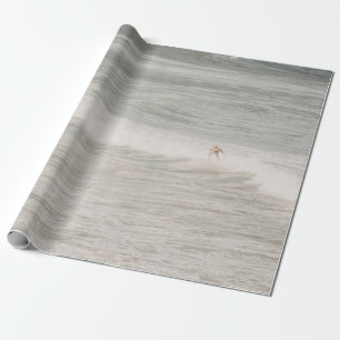 TWO PERSON SURFING ON SEA WAVES DURING DAYTIME WRAPPING PAPER