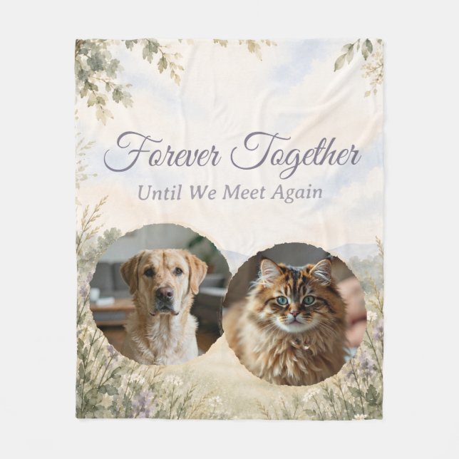 Two Pet Memorial Blanket | Personalised Gift (Front)