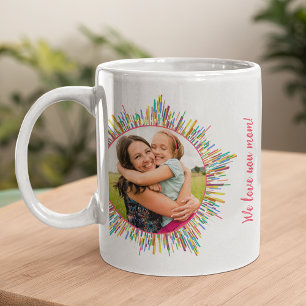 Two Photo Abstract and Colourful Art Custom Text Coffee Mug