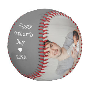 Two Photo and Typewriter Text   Happy Father's Day Baseball