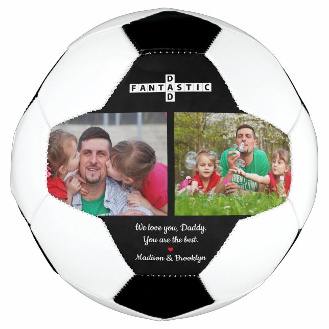 Two Photo Best Ever Fantastic Dad Crossword Puzzle Football (Front)