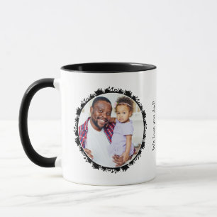 Two Photo Black Ink Splat Abstract Frame Mug