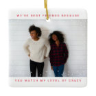 Two Photo Bold Red Best Friend Snowfall Holiday