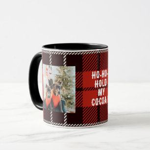 Two photo buffalo plaid mug