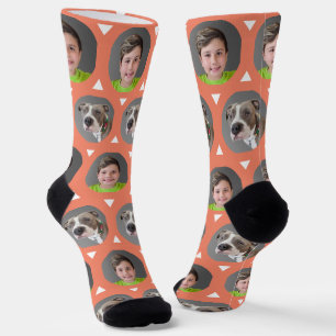 Two Photo Child or Pet Photo Custom Socks