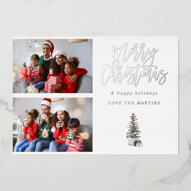 Two Photo Christmas Tree Modern (Front)