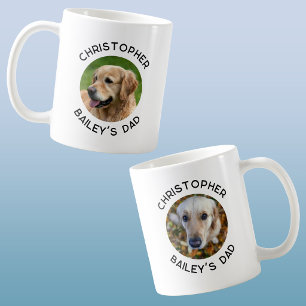 Two Photo Dog Pet Dad Personalised Coffee Mug