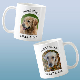 Two Photo Dog Pet Dad Personalised Coffee Mug
