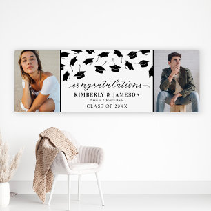 Two Photo Double Graduation Banner