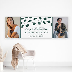 Two Photo Double Graduation Banner