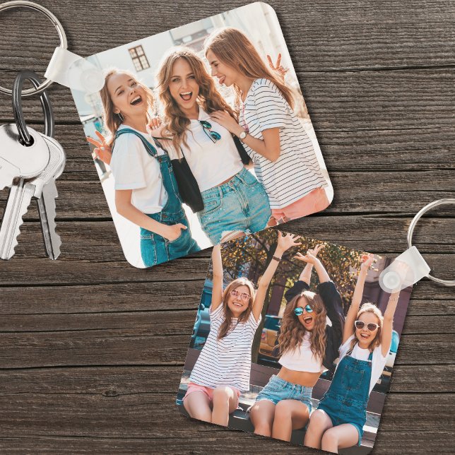 Two Photo Double Sided Friends Key Ring (Two Photo Double Sided Friends keychain)
