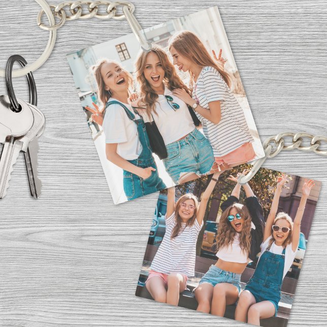 Two Photo Double Sided Friends Key Ring (Two Photo Double Sided Friends Keychain)