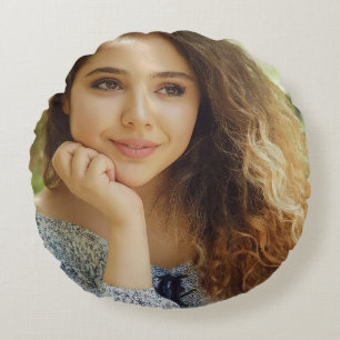Two Photo Double Sided Template Round Cushion