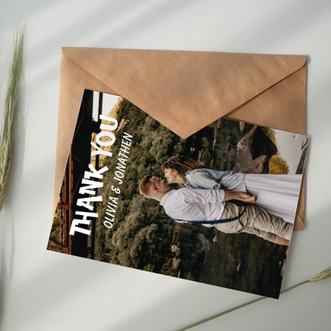 Two Photo Elegant Thank You Card (Creator Uploaded)