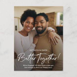 Two Photo Engagement Announcement Postcard