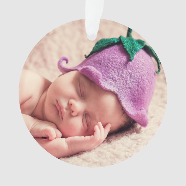 Two Photo Family Holiday Ornament (Front)