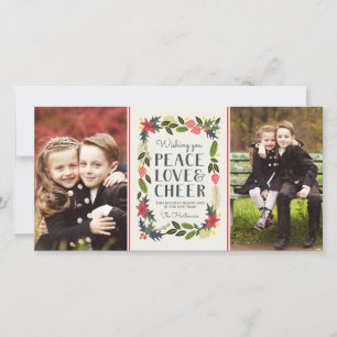 Two Photo Festive Frame Holiday Photo Card