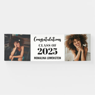 Two Photo Graduate Class of 2025 Congratulations Banner