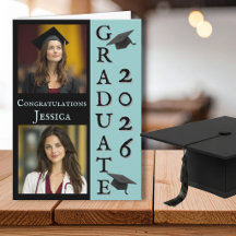 Two Photo Graduation Congratulations Card