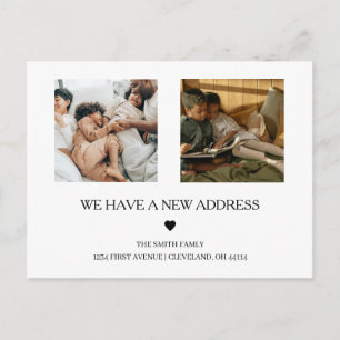 Two Photo Handwritten Text Elegent Announcement Postcard