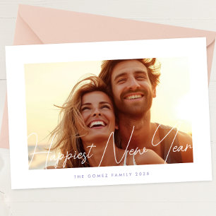 Two Photo Happiest Custom New Year Holiday Card