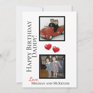 Two Photo Happy Birthday Daddy Personalised Card