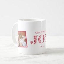 Two Photo Joy Holiday Gift Mug