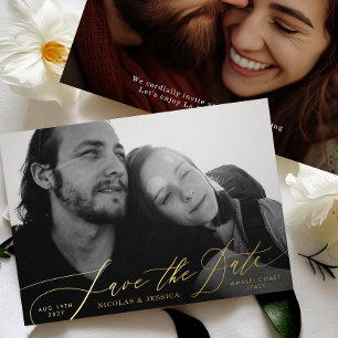 Two Photo La Dolce Vita Gold Save The Date