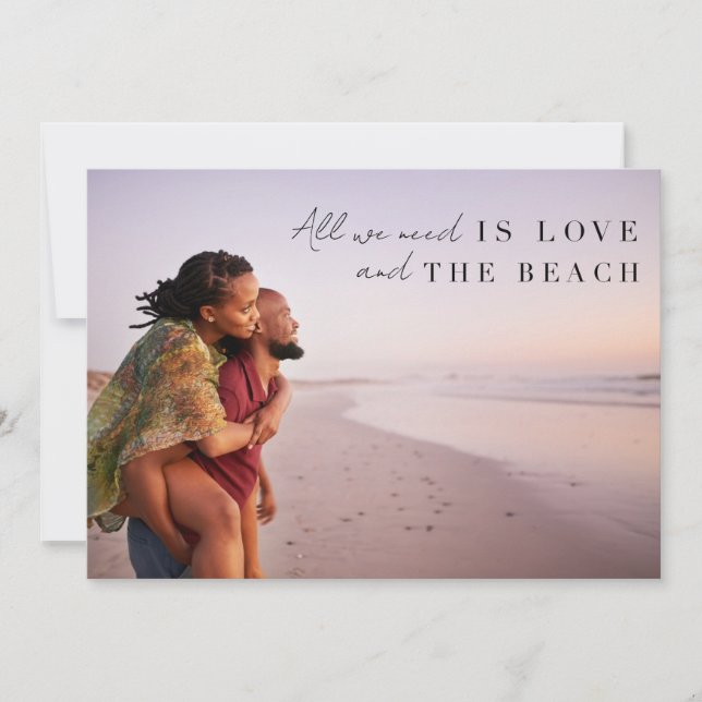 Two Photo Love and the Beach Wedding  Save The Date (Front)