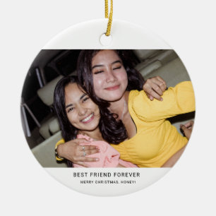 Two Photo Minimalist Best Friend Ceramic Tree Decoration