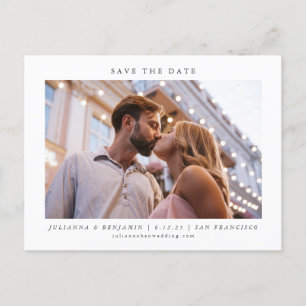 Two Photo Minimalist Modern Elegant Save The Date Postcard