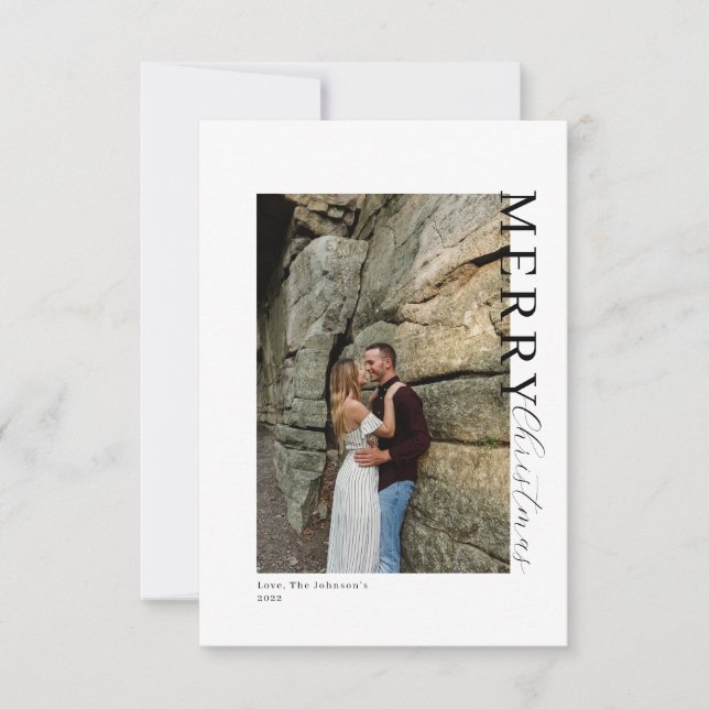 Two photo minimalistic Christmas Card (Front)