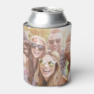 Two Photo Navy Blue Can Cooler