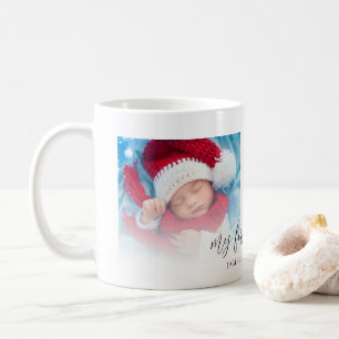 Two Photo New Baby First Christmas Name Coffee Mug