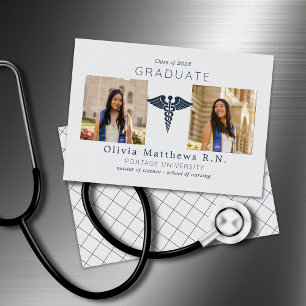 Two Photo Nursing Grey Navy Insignia