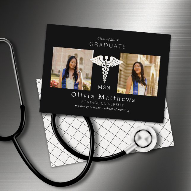 Two Photo Nursing MSN Black White Insignia (Creator Uploaded)