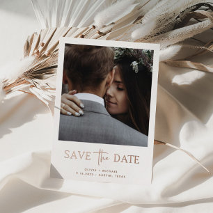 Two Photo Rose Gold Save The Date Foil Card